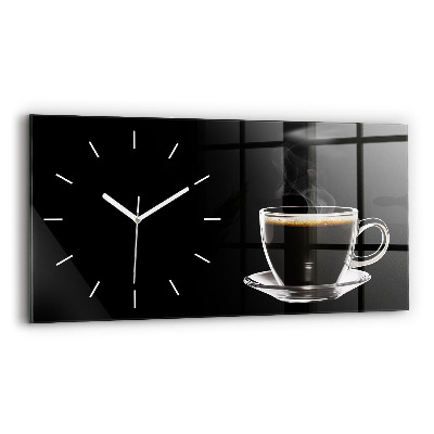 Reloj de cristal horizontal Café negro