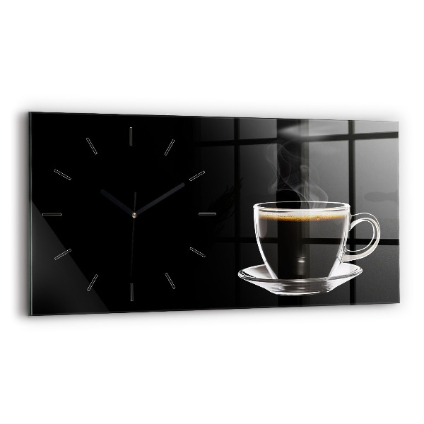 Reloj de cristal horizontal Café negro