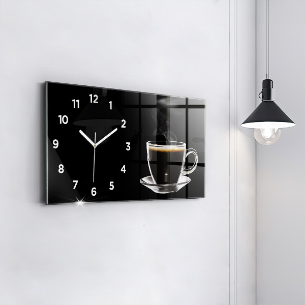 Reloj de cristal horizontal Café negro