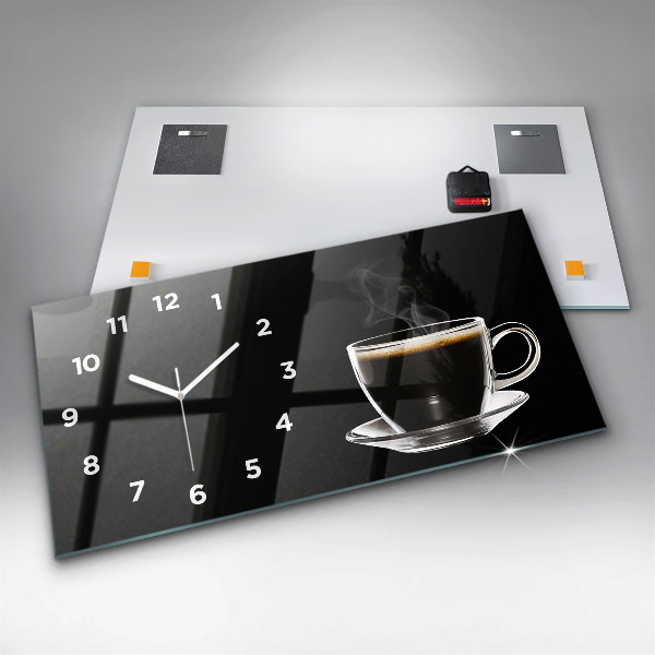 Reloj de cristal horizontal Café negro
