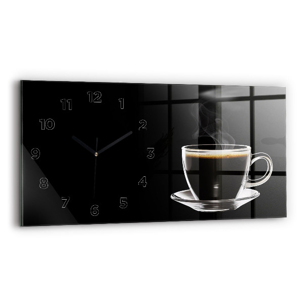 Reloj de cristal horizontal Café negro