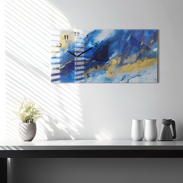 Reloj horizontal Mármol azul