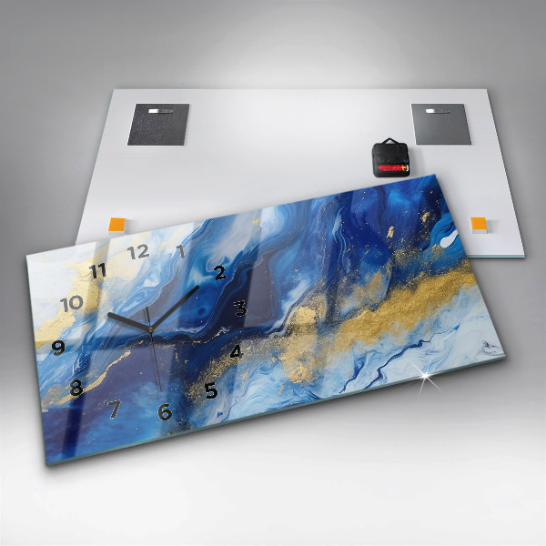 Reloj horizontal Mármol azul