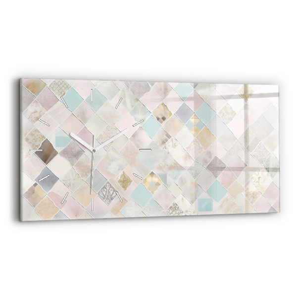 Reloj de cristal horizontal Azulejos de colores