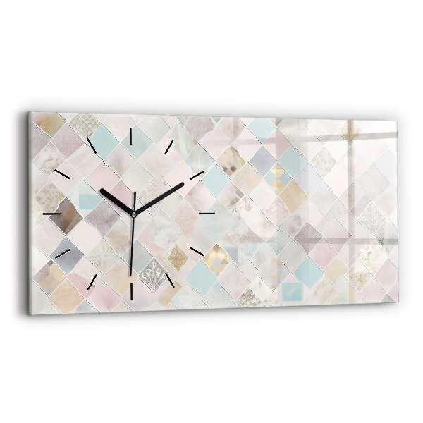 Reloj de cristal horizontal Azulejos de colores
