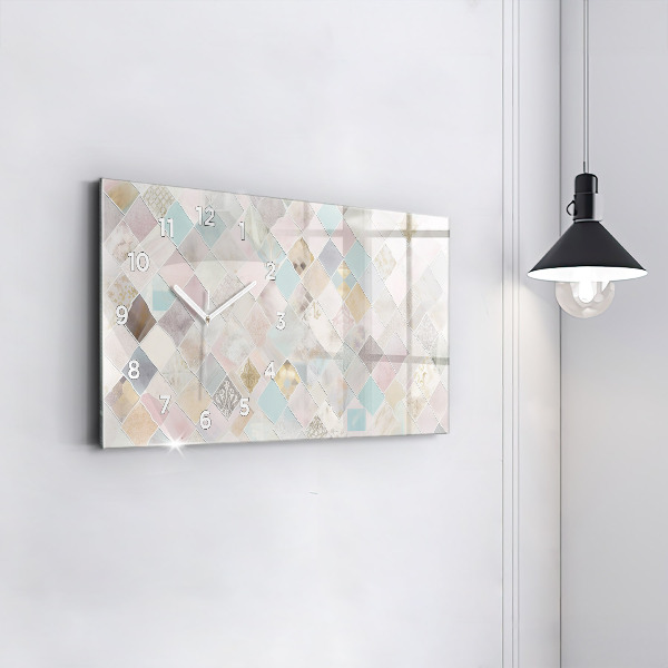 Reloj de cristal horizontal Azulejos de colores