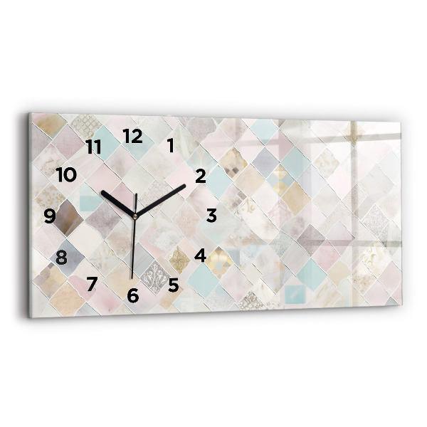 Reloj de cristal horizontal Azulejos de colores