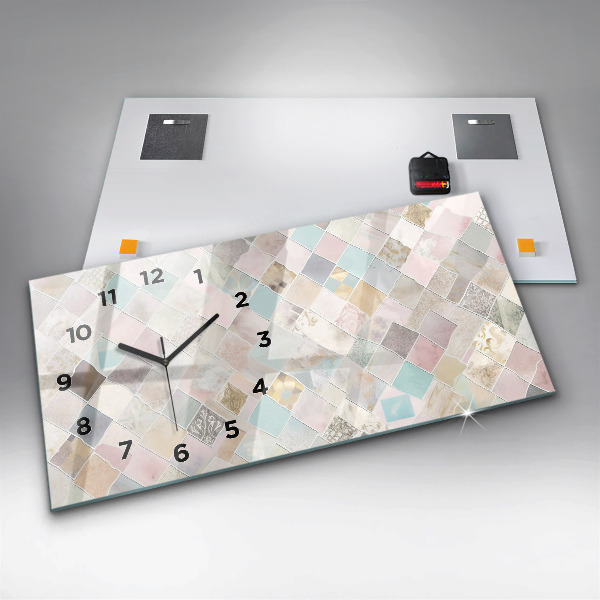 Reloj de cristal horizontal Azulejos de colores