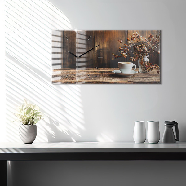 Reloj de cristal horizontal Taza de café