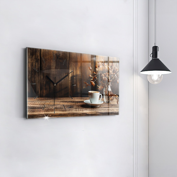 Reloj de cristal horizontal Taza de café