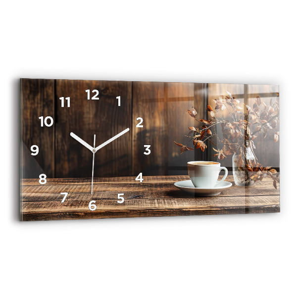 Reloj de cristal horizontal Taza de café