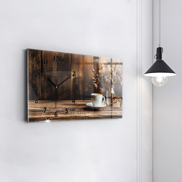 Reloj de cristal horizontal Taza de café