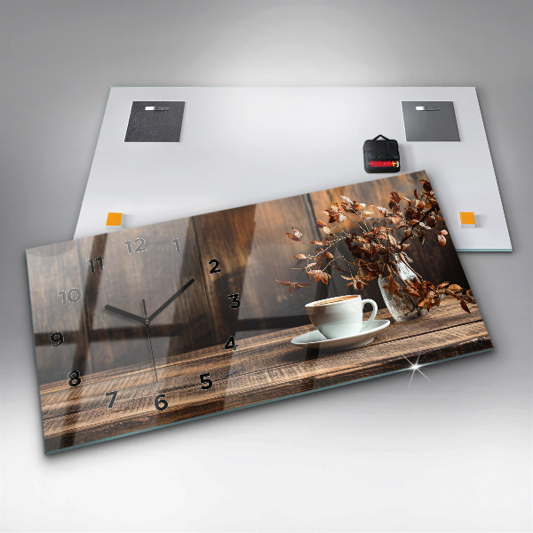 Reloj de cristal horizontal Taza de café