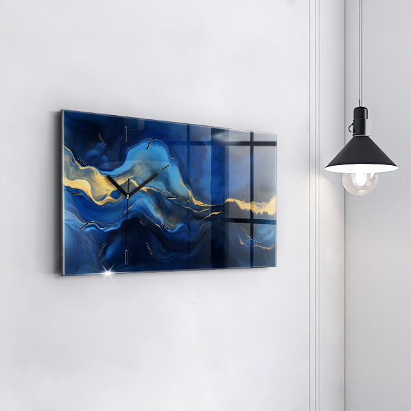Reloj de cristal horizontal Mármol azul
