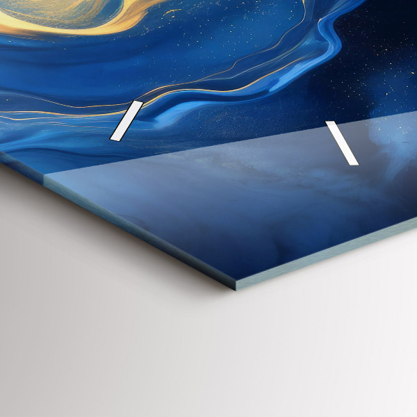 Reloj de cristal horizontal Mármol azul