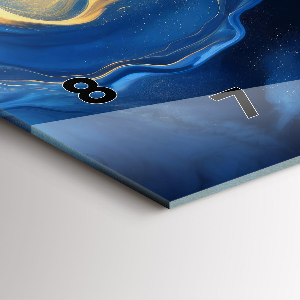 Reloj de cristal horizontal Mármol azul