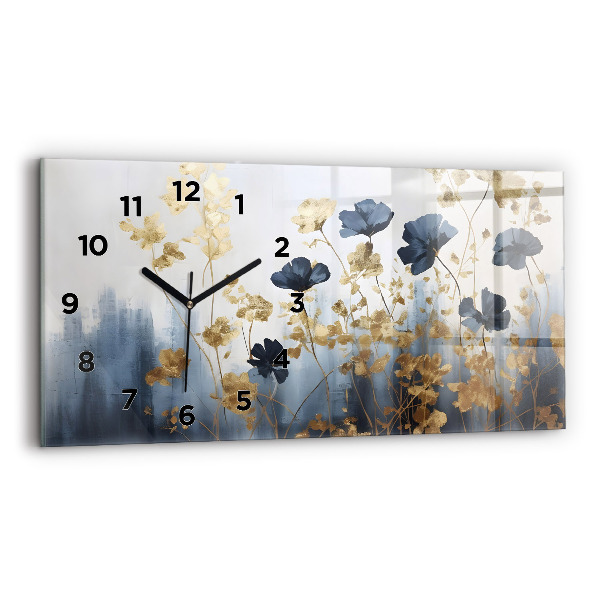 Reloj de cristal horizontal Flores abstractas