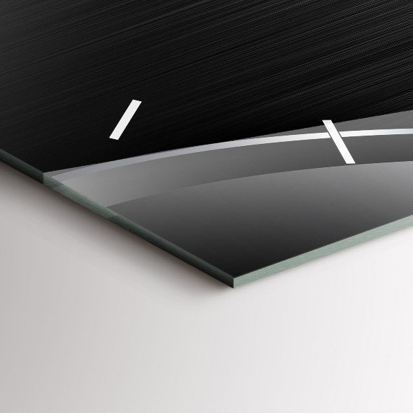 Reloj de cristal horizontal Líneas negras y plateadas