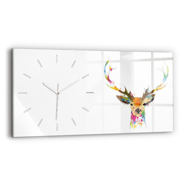 Reloj horizontal Cabeza de ciervo de colores
