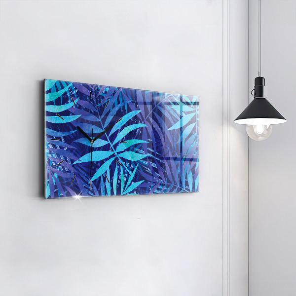 Reloj horizontal Hojas azules