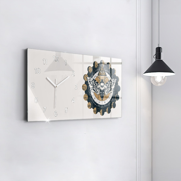 Reloj de cristal horizontal Fases de la luna y el ojo