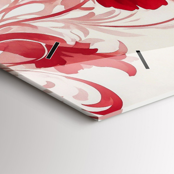 Reloj horizontal Flores rojas