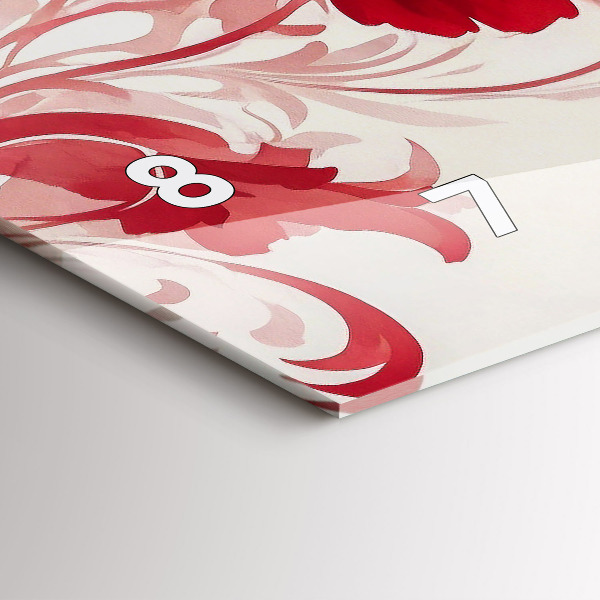 Reloj horizontal Flores rojas