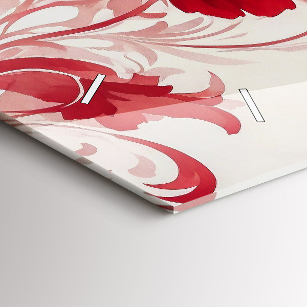 Reloj horizontal Flores rojas