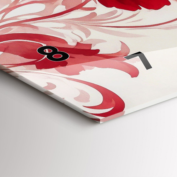 Reloj horizontal Flores rojas