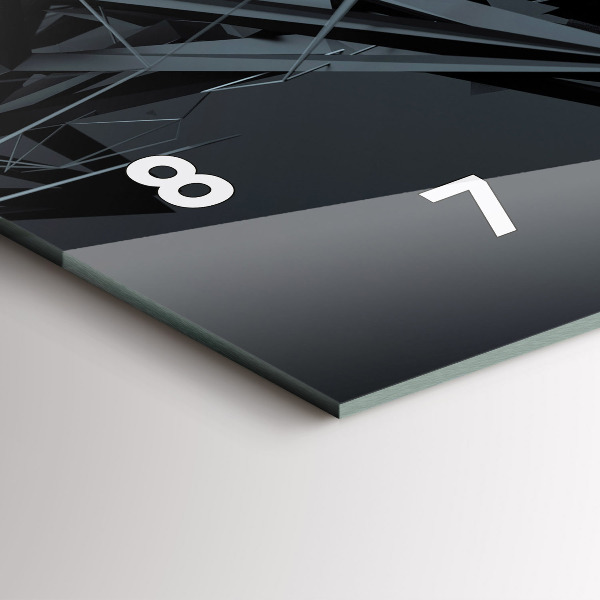 Reloj de cristal horizontal Abstracción negra