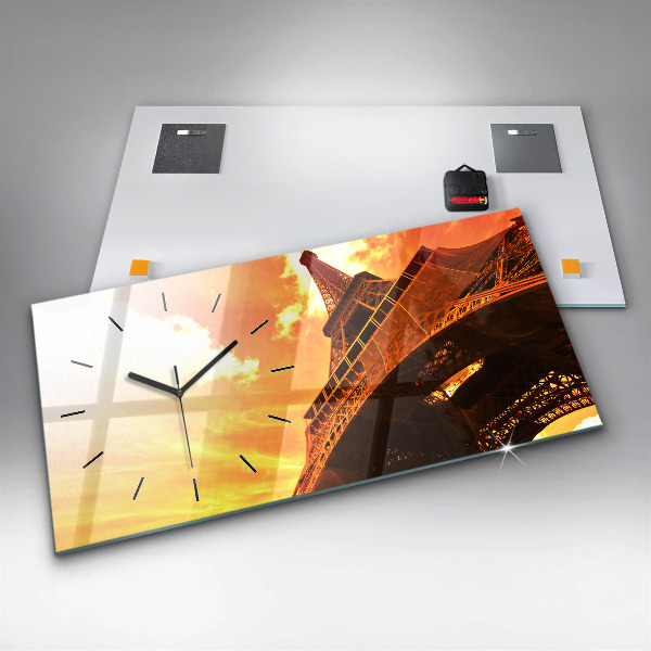 Reloj de cristal horizontal Torre Eiffel en París