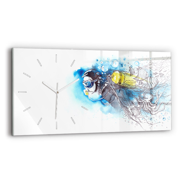 Reloj de cristal horizontal Vida submarina de peces