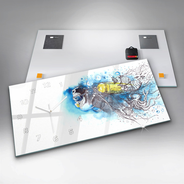 Reloj de cristal horizontal Vida submarina de peces