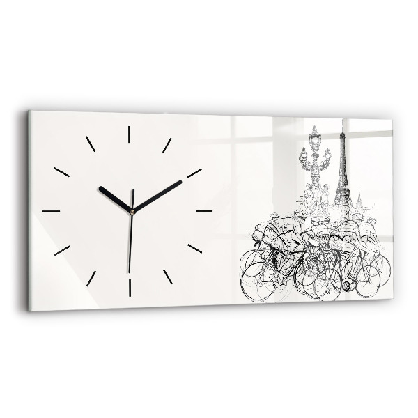 Reloj horizontal Dibujo de una carrera ciclista