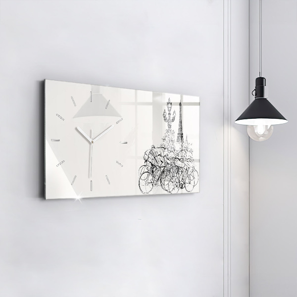 Reloj horizontal Dibujo de una carrera ciclista
