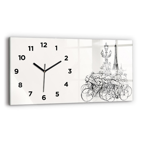 Reloj horizontal Dibujo de una carrera ciclista