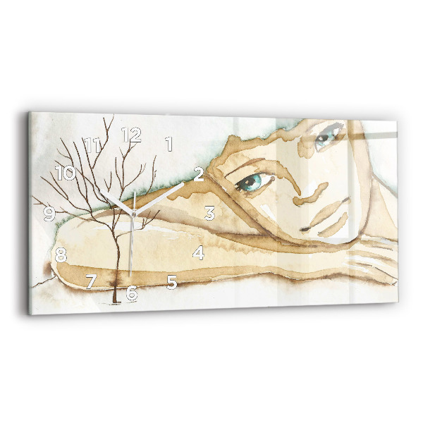Reloj de cristal horizontal Retrato de mujer