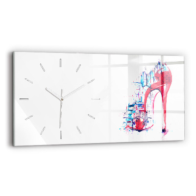 Reloj de cristal horizontal Tacón rojo