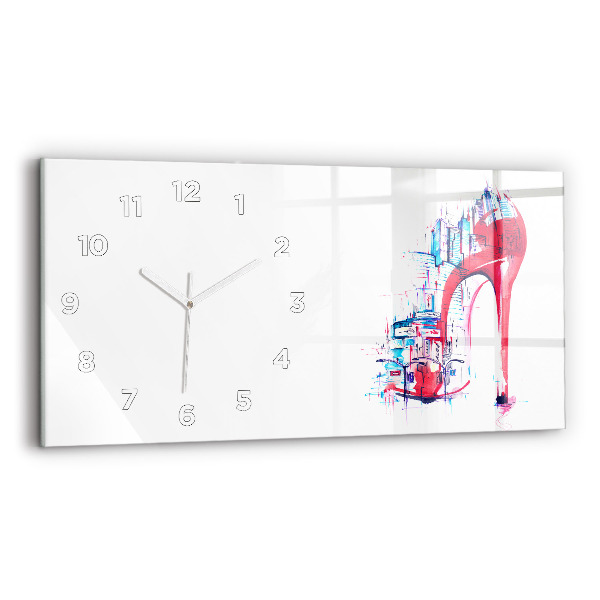 Reloj de cristal horizontal Tacón rojo