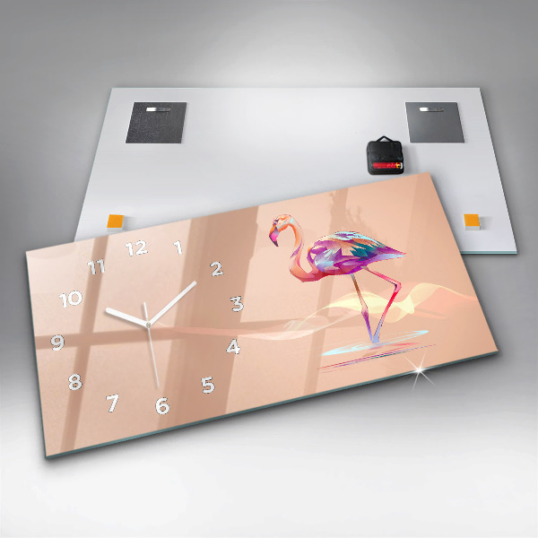 Reloj horizontal Ilustración de un flamenco