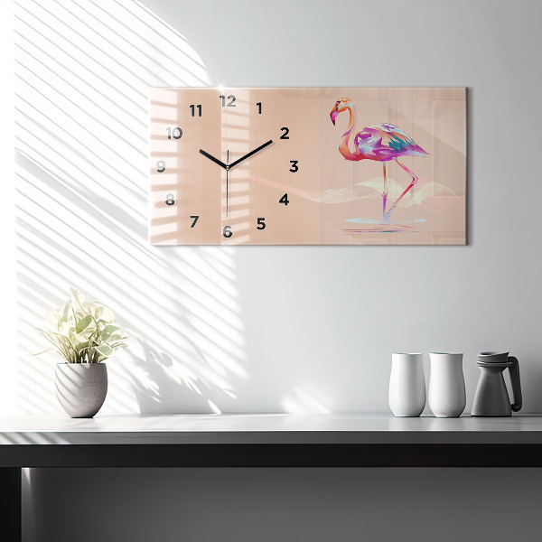 Reloj horizontal Ilustración de un flamenco