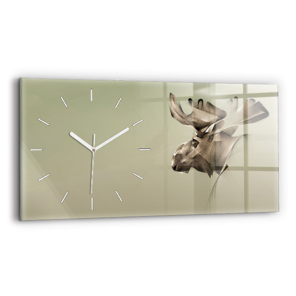 Reloj de cristal horizontal Alce gráfico