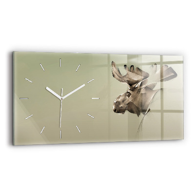 Reloj de cristal horizontal Alce gráfico