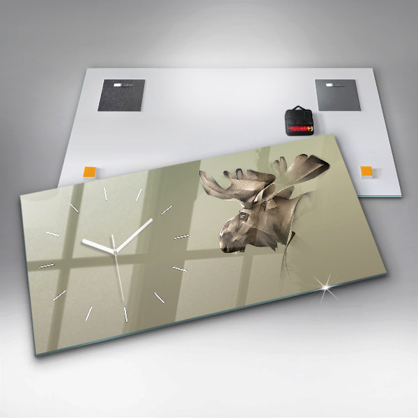 Reloj de cristal horizontal Alce gráfico