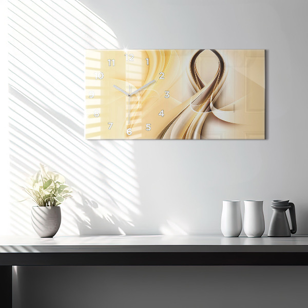 Reloj de cristal horizontal Olas abstractas