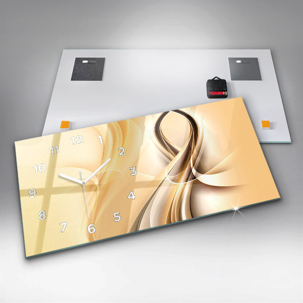 Reloj de cristal horizontal Olas abstractas