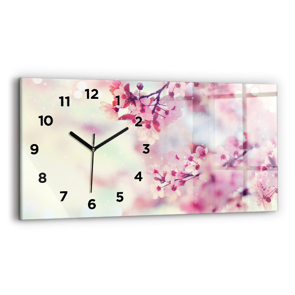 Reloj de cristal horizontal Flores primavera