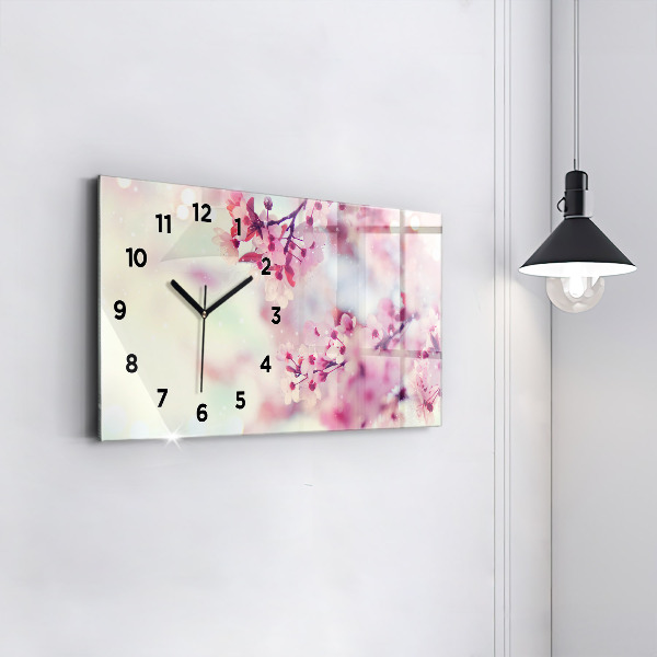 Reloj de cristal horizontal Flores primavera