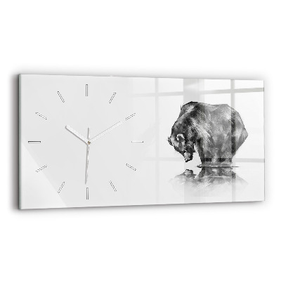 Reloj de cristal horizontal Dibujo oso
