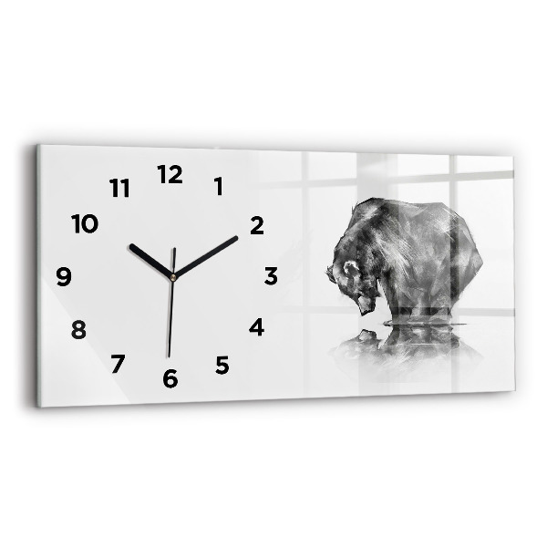 Reloj de cristal horizontal Dibujo oso